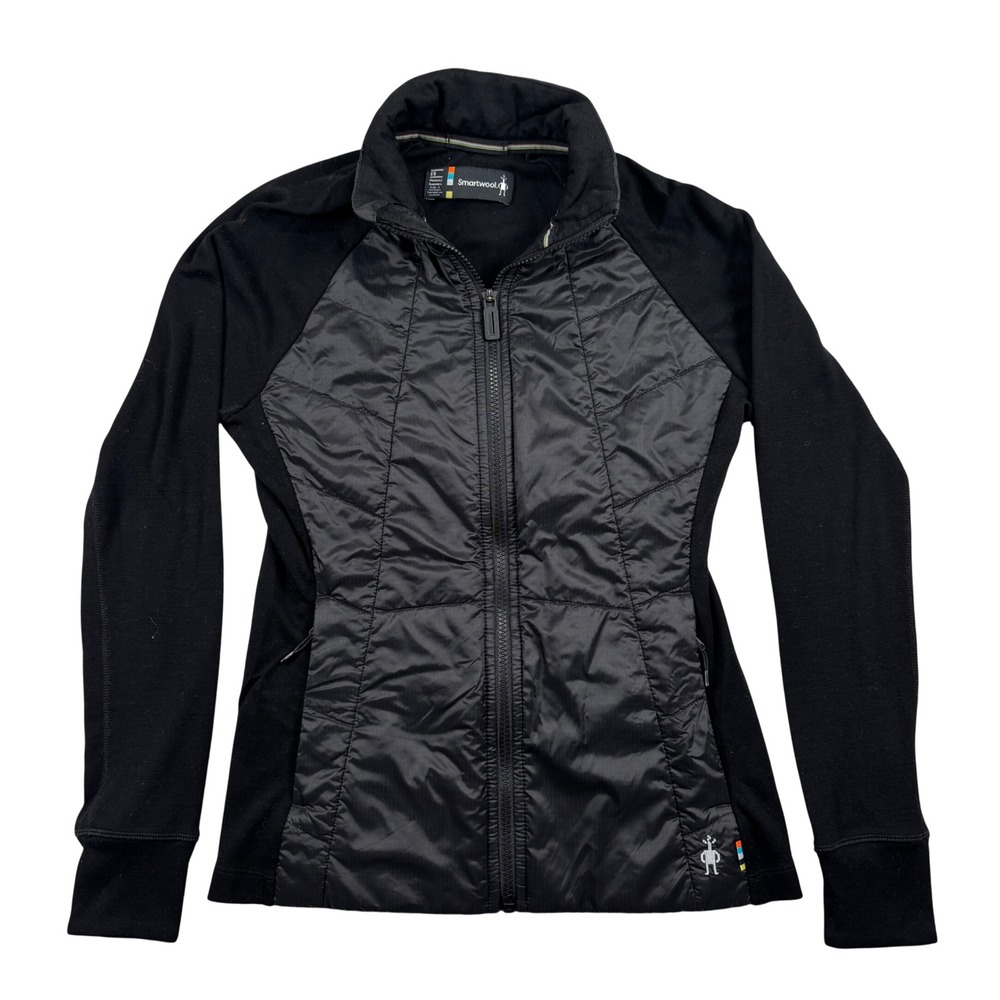 Smartwool Smartloft Jacket Women XS Black Merino Wool Hybrid Quilted Full Zip